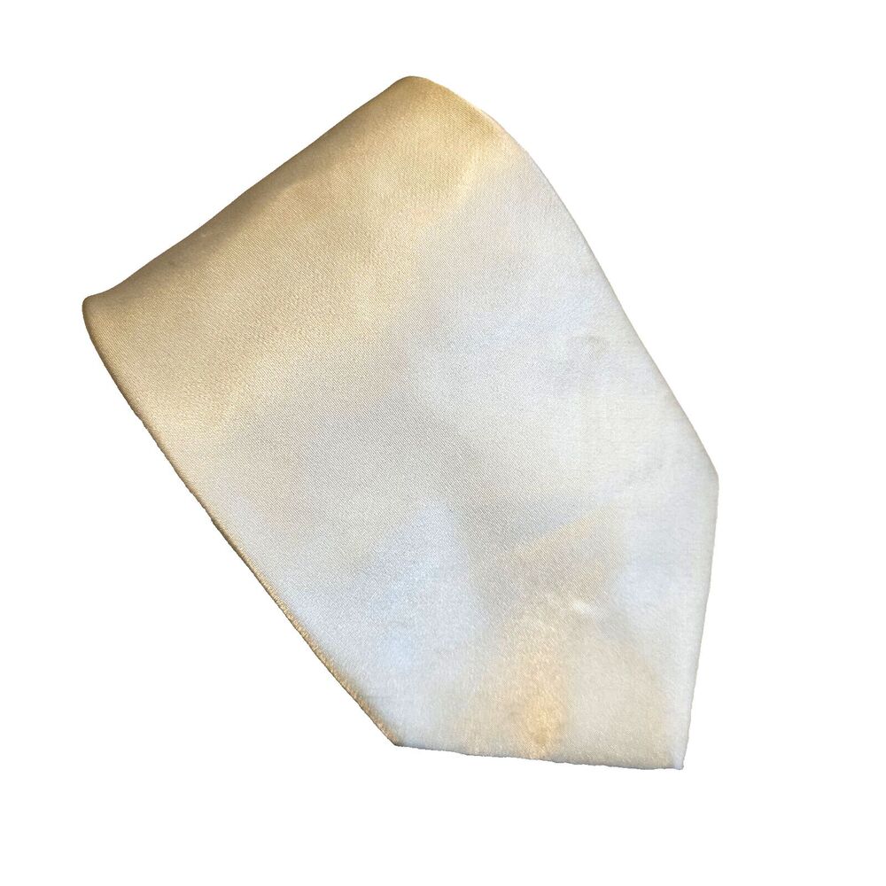 Alberto Celini Tie Necktie Men Off White Beige Hand Tailored 57" L 4" W